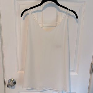 Loft V Neck Tank, White, Sz S